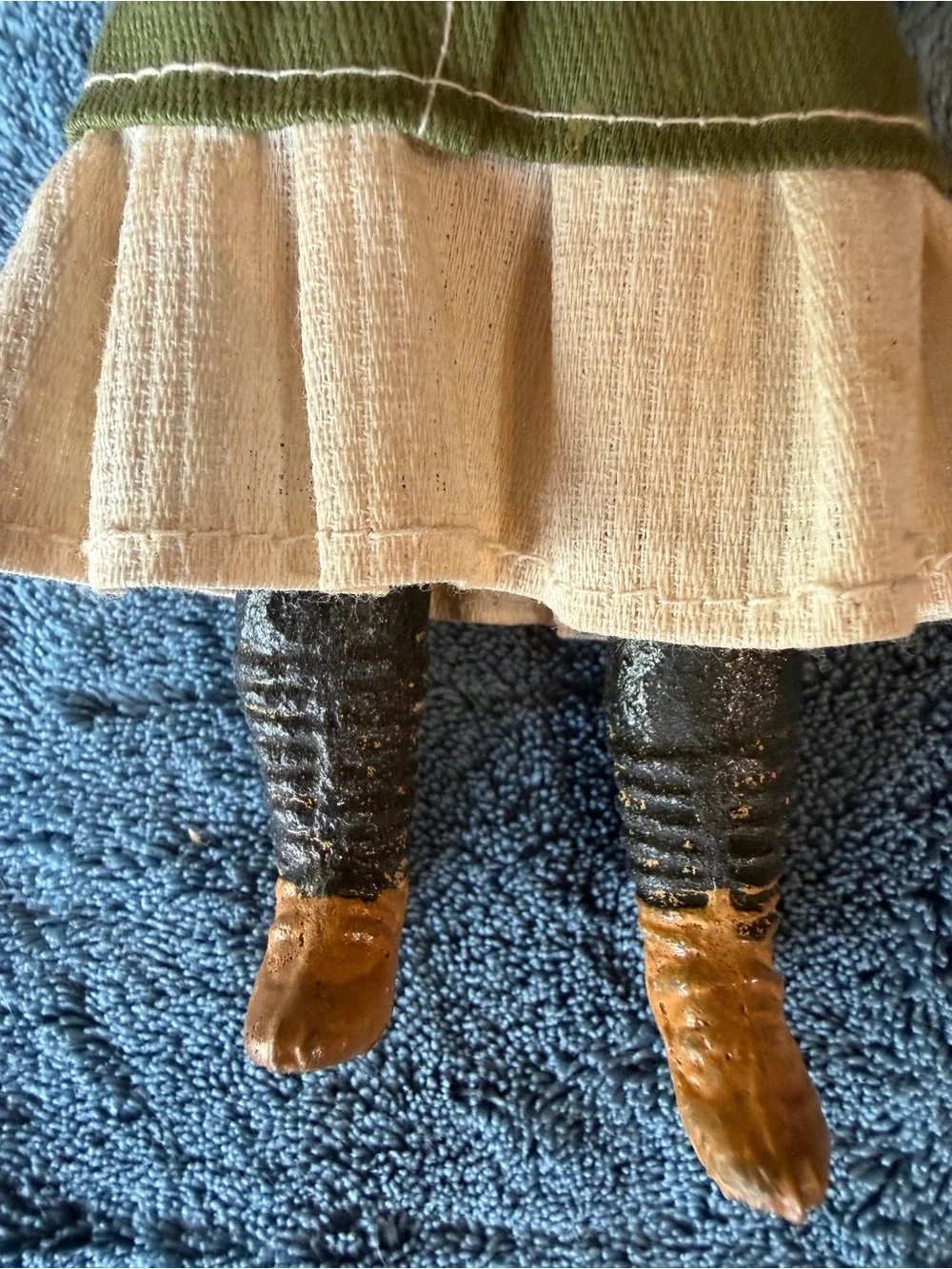 Classic Green and Cream Fashion Doll with Detailed Coat and Hat